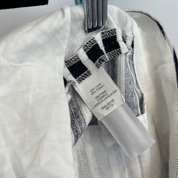 J. Crew Linen Blend Navy & White Striped Shorts Preppy, Nautical, Coastal Size 0 - Picture 7 of 7